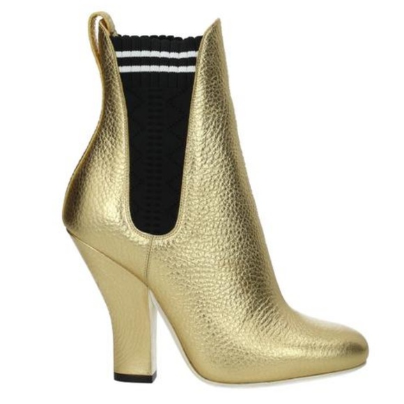 FENDIMetallic Leather Ankle Boots - Picture 2 of 7